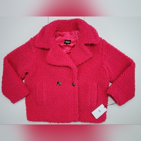 UGG Jackets & Blazers - UGG Teddy Coat Pink Women’s Sz L Teddy Coat Fleece Jacket Cozy Winter Coat New